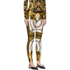 Versace White and Black Rodeo Barocco Leggings