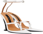 Pushbutton White Pointy Heels