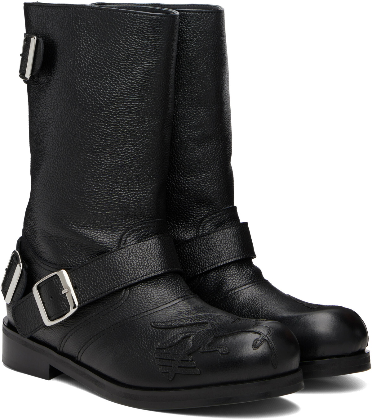 Stefan Cooke Black Pegasus Biker Boots