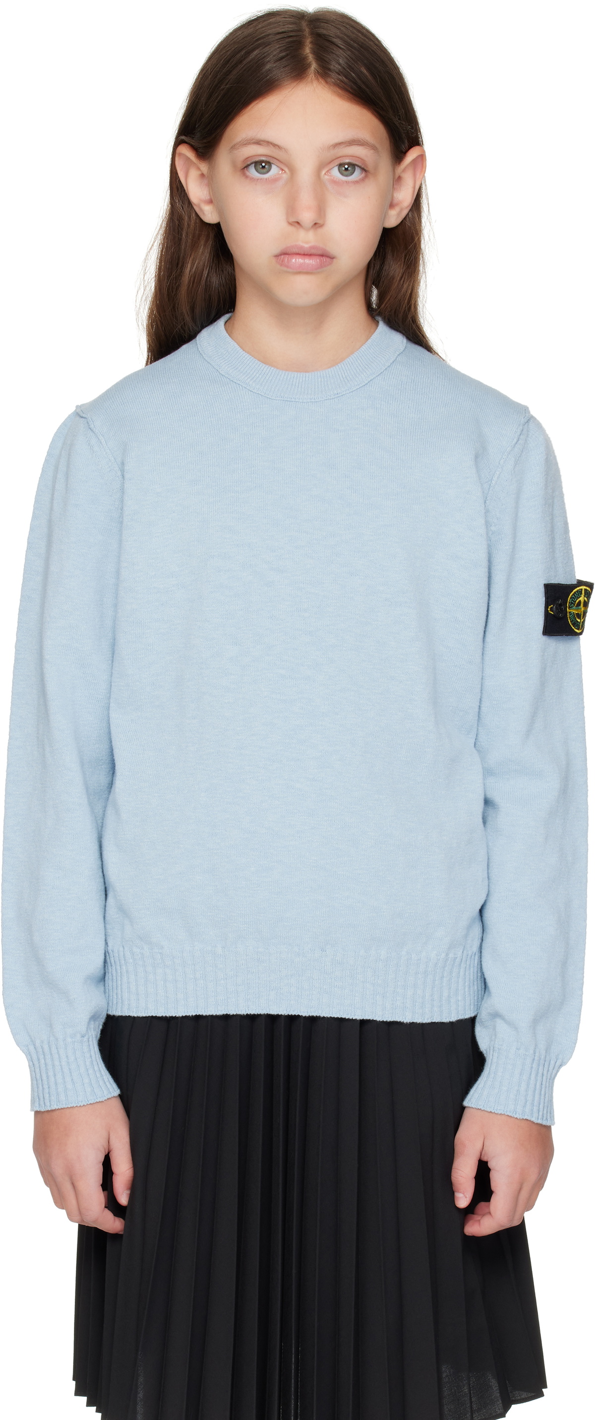 Stone Island Junior Kids Blue Crewneck Sweater