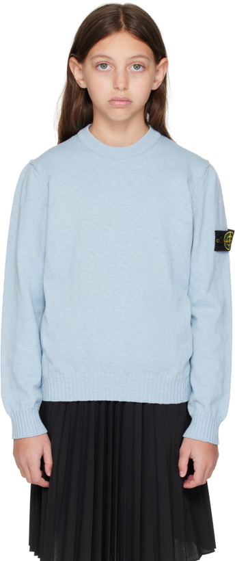 Photo: Stone Island Junior Kids Blue Crewneck Sweater