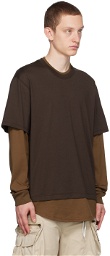 MASTERMIND WORLD Brown Layered Long Sleeve T-Shirt