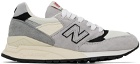 New Balance Gray & Beige Made In USA 998 Sneakers