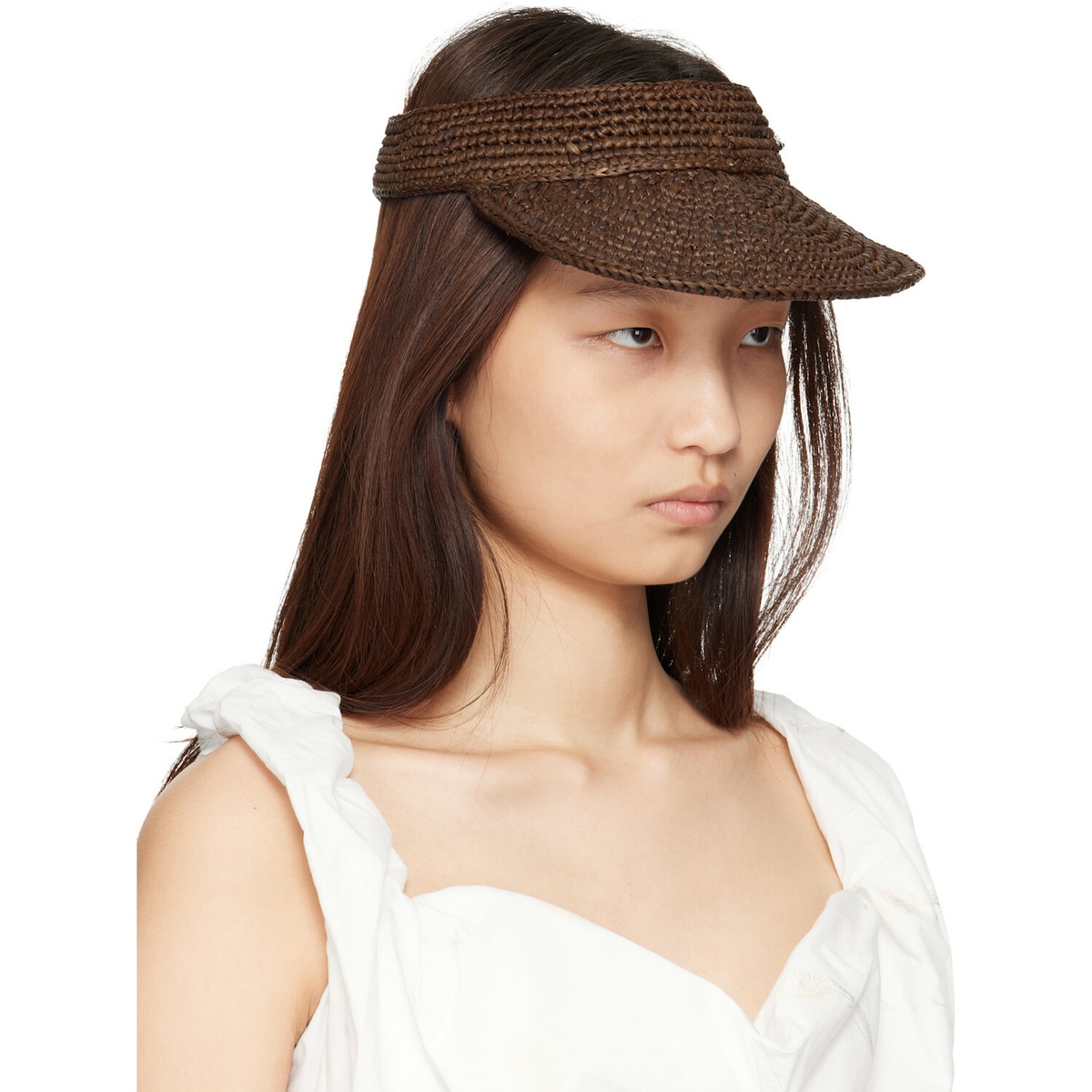 Vivienne Westwood Brown Raffia Visor