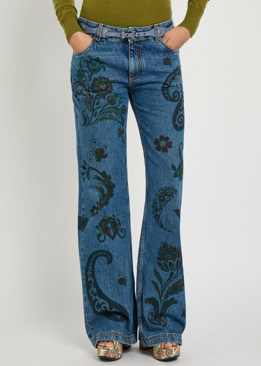 Etro Studded Suede Belt Blue