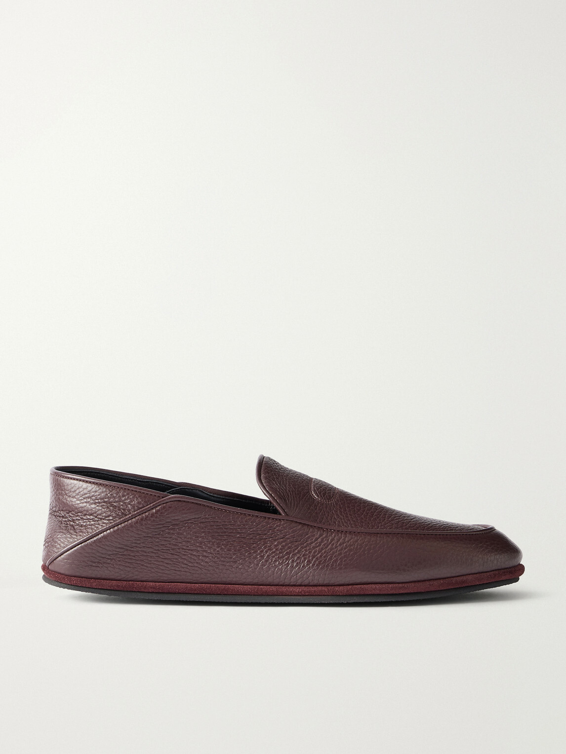 John Lobb - Kingston II Collapsible-Heel Full-Grain Deerskin Loafers - Burgundy