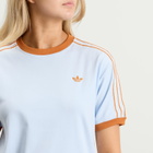Adidas Women's 3S Crochet Stripe T-Shirt in Crystal Sky