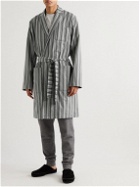 Oliver Spencer Loungewear - Striped Cotton Robe - Gray