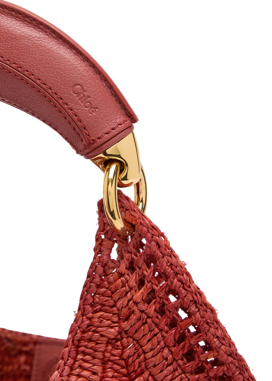 Chloe Summer Banana Logo Raffia Shoulder bag - Red - One Size