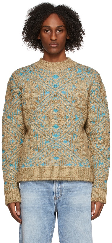 Photo: Andersson Bell Beige & Blue Heavy Jacquard Sweater
