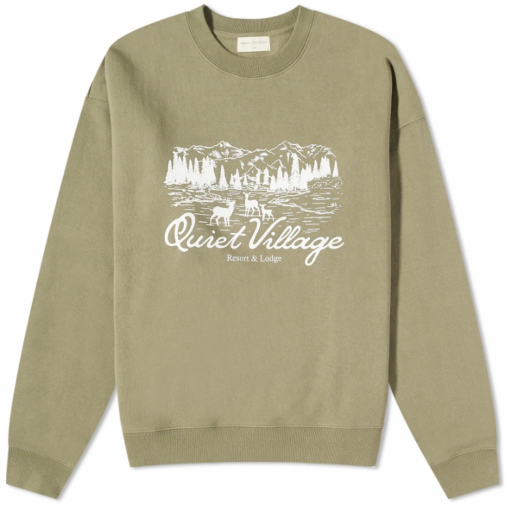 Photo: Museum of Peace and Quiet Men's Quiety Village Crew Sweat in Olive