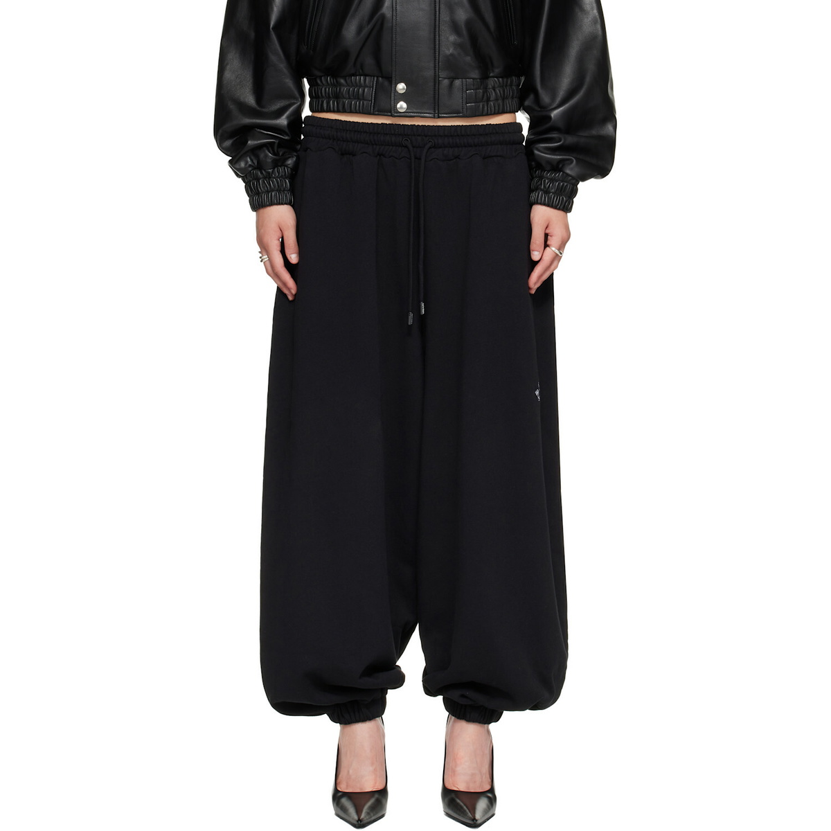 LU'U DAN Black Baggy Bontan Sweatpants