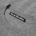 Acne Studios Men's Kalon New Face Crew Knit in Grey Melange