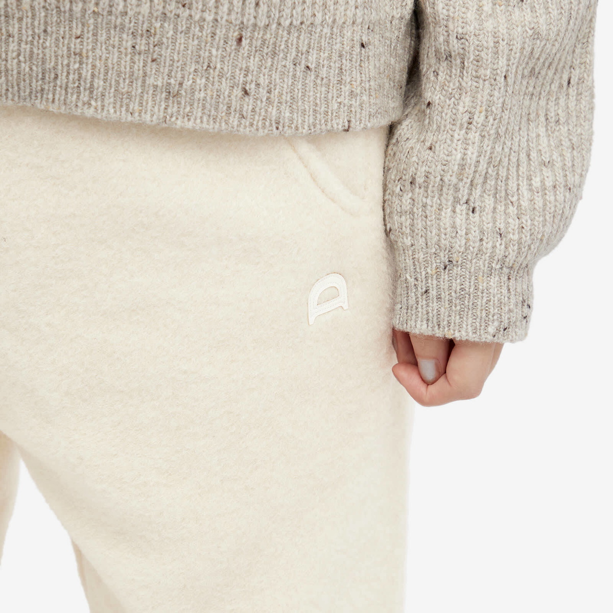 DUNST Women's Unisex Boucle Jogger Pants in Cream