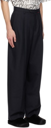 Marni Navy Pleated Trousers
