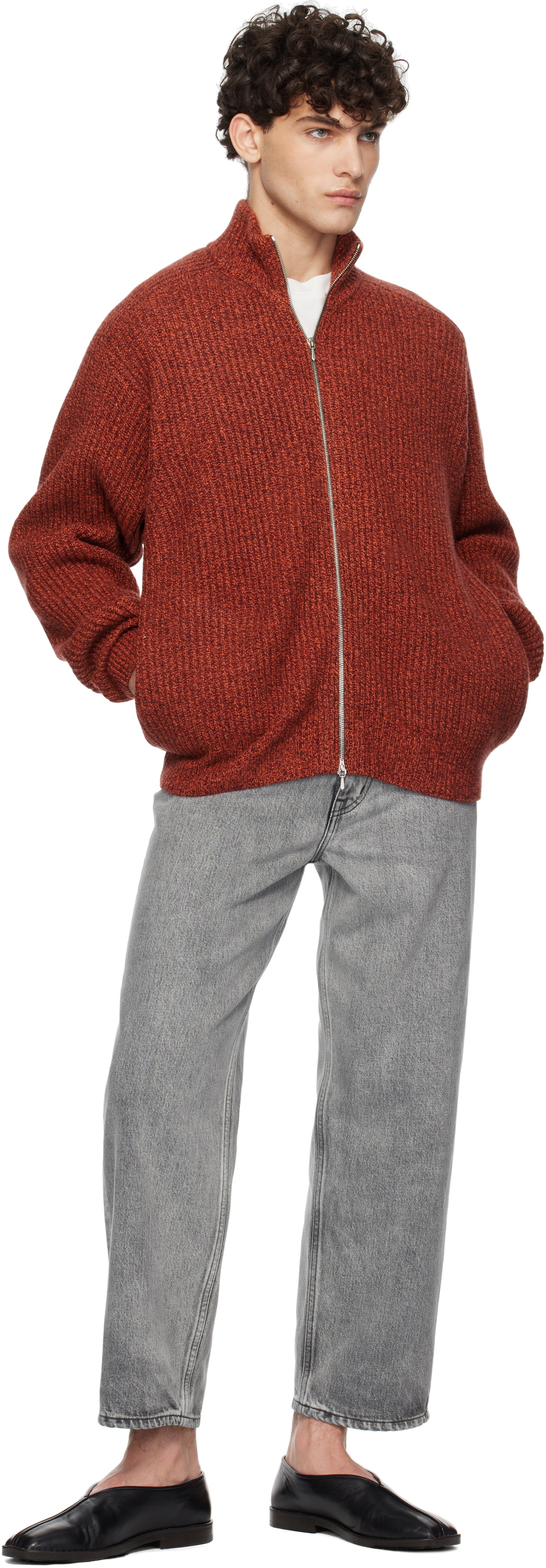 YLÈVE Orange Wool & Cashmere Sweater