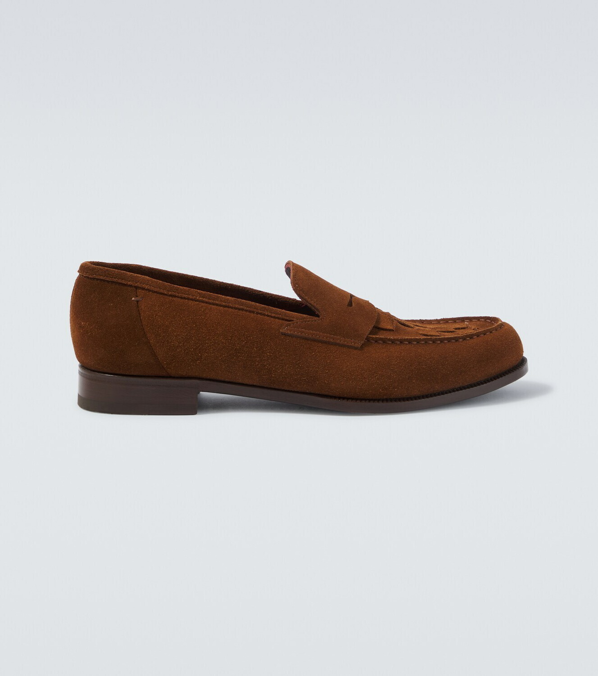 Lardini Woven suede penny loafers
