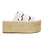 Chloe White Lauren Flatform Sandals