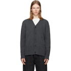 MM6 Maison Margiela Gray Wool V-neck Cardigan
