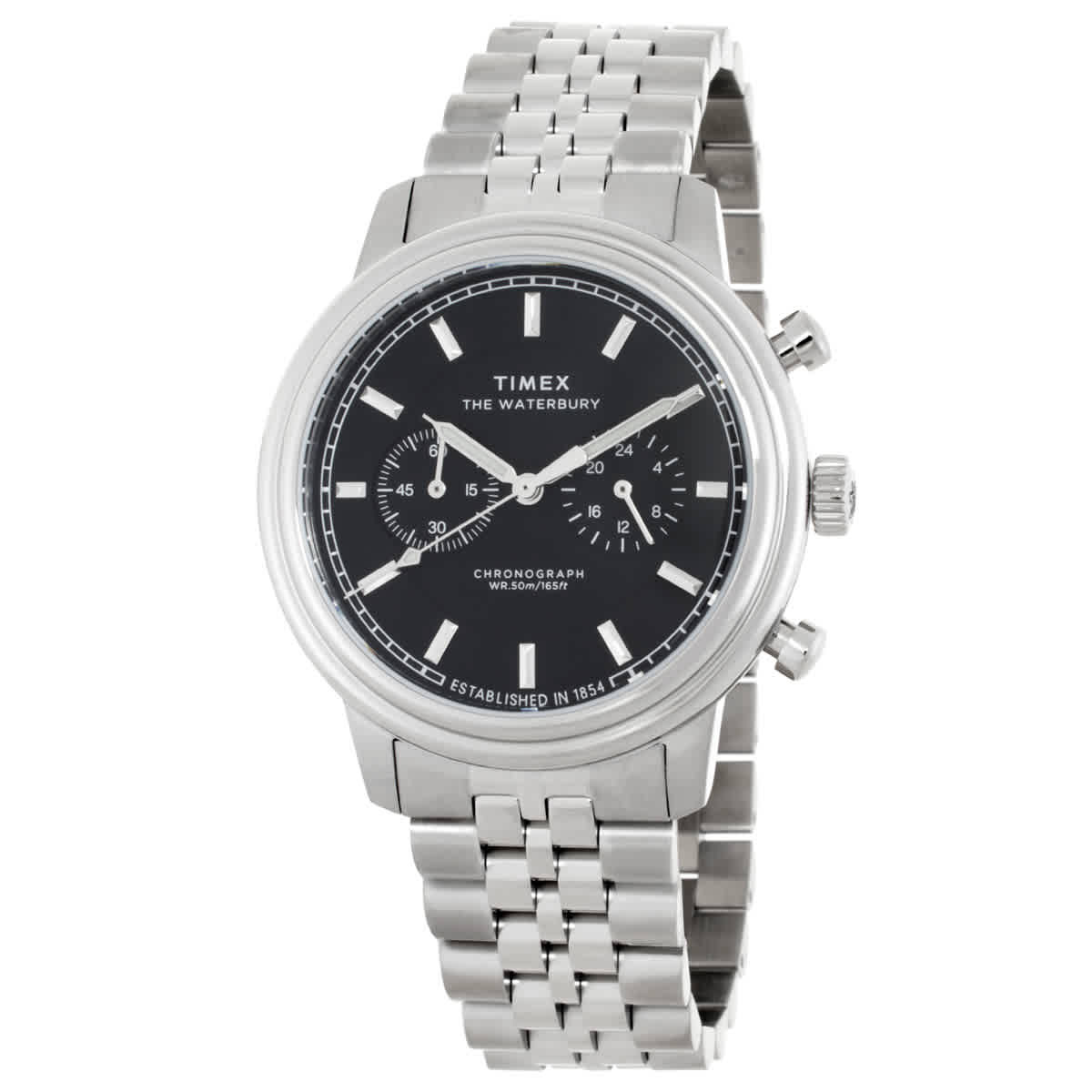 Timex Waterbury Metropolitan Chronograph Quartz Black Dial Mens Watch TW2Y23400