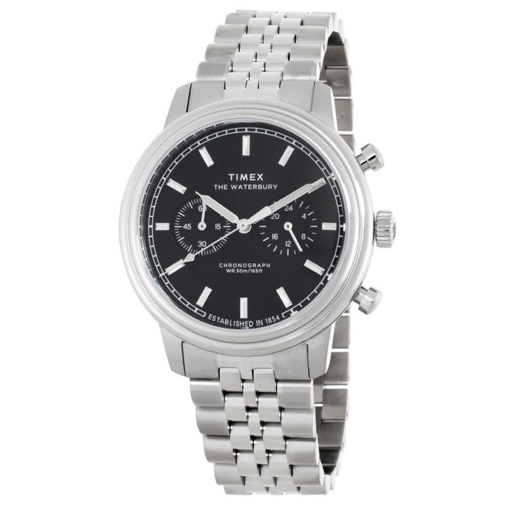 Photo: Timex Waterbury Metropolitan Chronograph Quartz Black Dial Mens Watch TW2Y23400