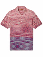 Missoni - Striped Degradé Cotton-Piqué Polo Shirt - Red