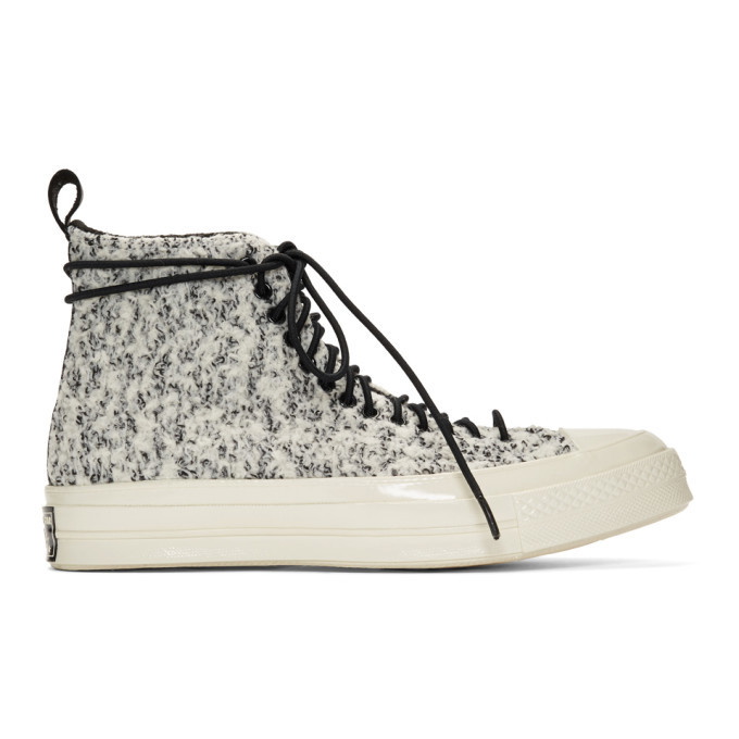 Photo: Converse White and Black Boucle Chuck 70 High Sneakers