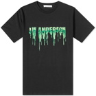 JW Anderson Men's Slime Logo Classic T-Shirt in Black/Green