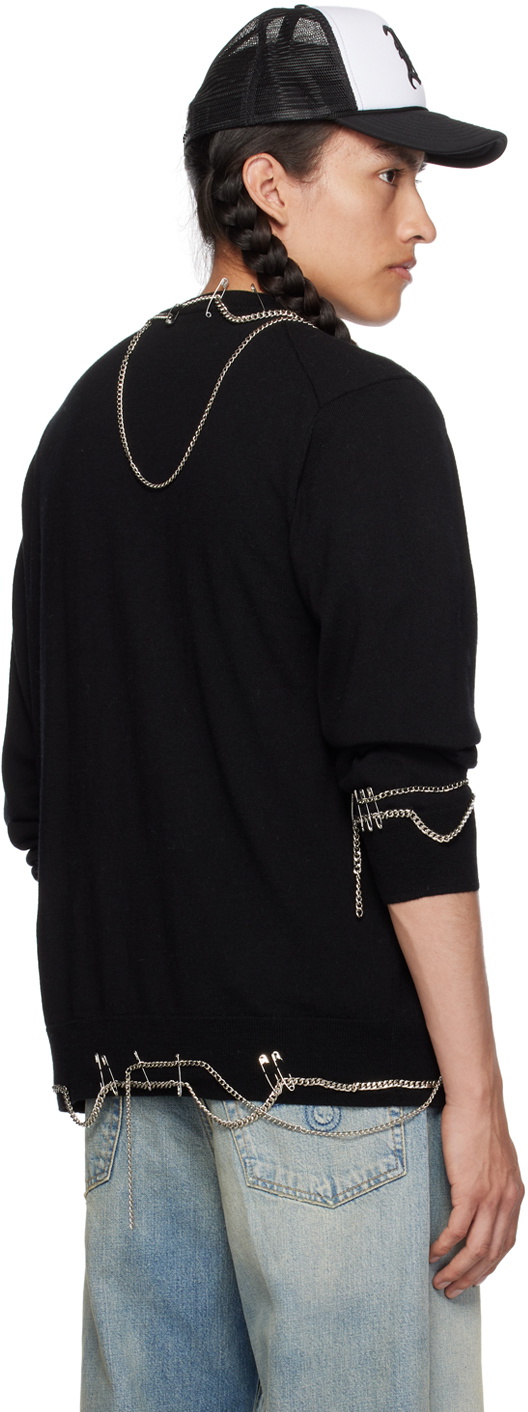 R13 Black Chain Embellished Cardigan R13