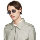 Ann Demeulemeester Black and Grey Linda Farrow Edition Oval Sunglasses