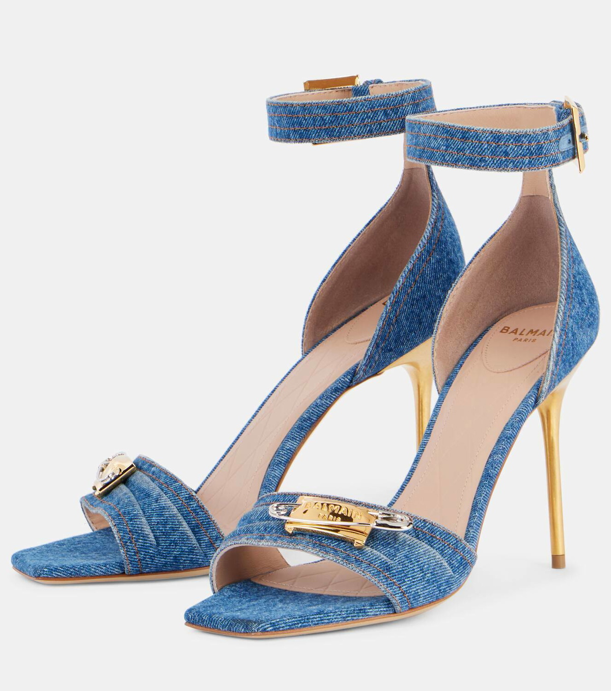 Balmain Logo denim sandals