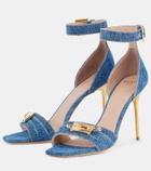 Balmain Logo denim sandals