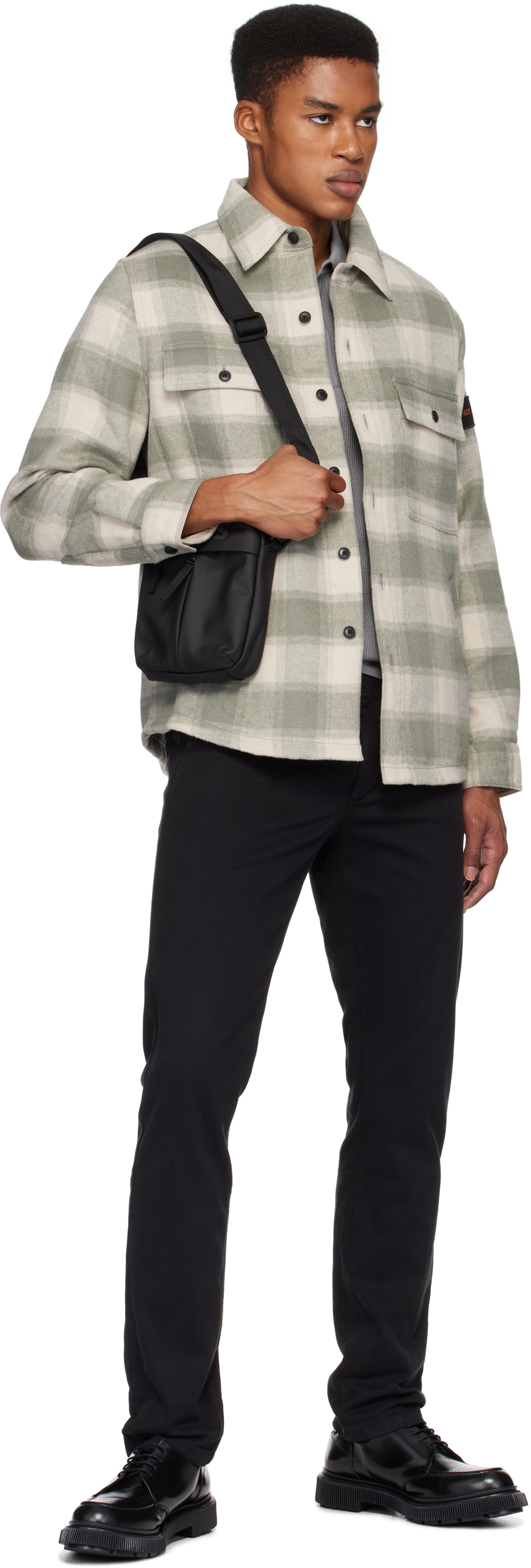 Logo Webbing Reporter Bag in Black