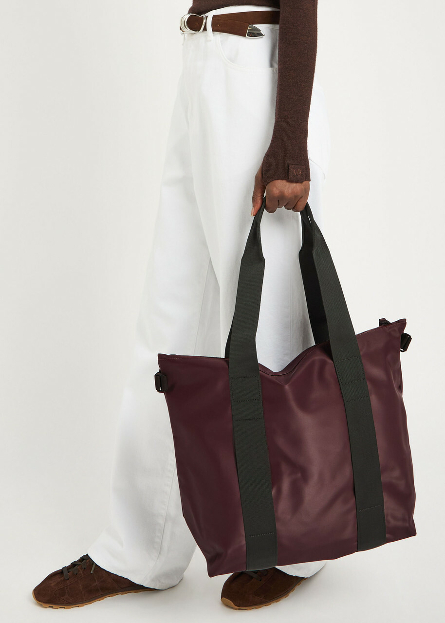 Rains Mini Rubberised Tote - Burgundy - One Size