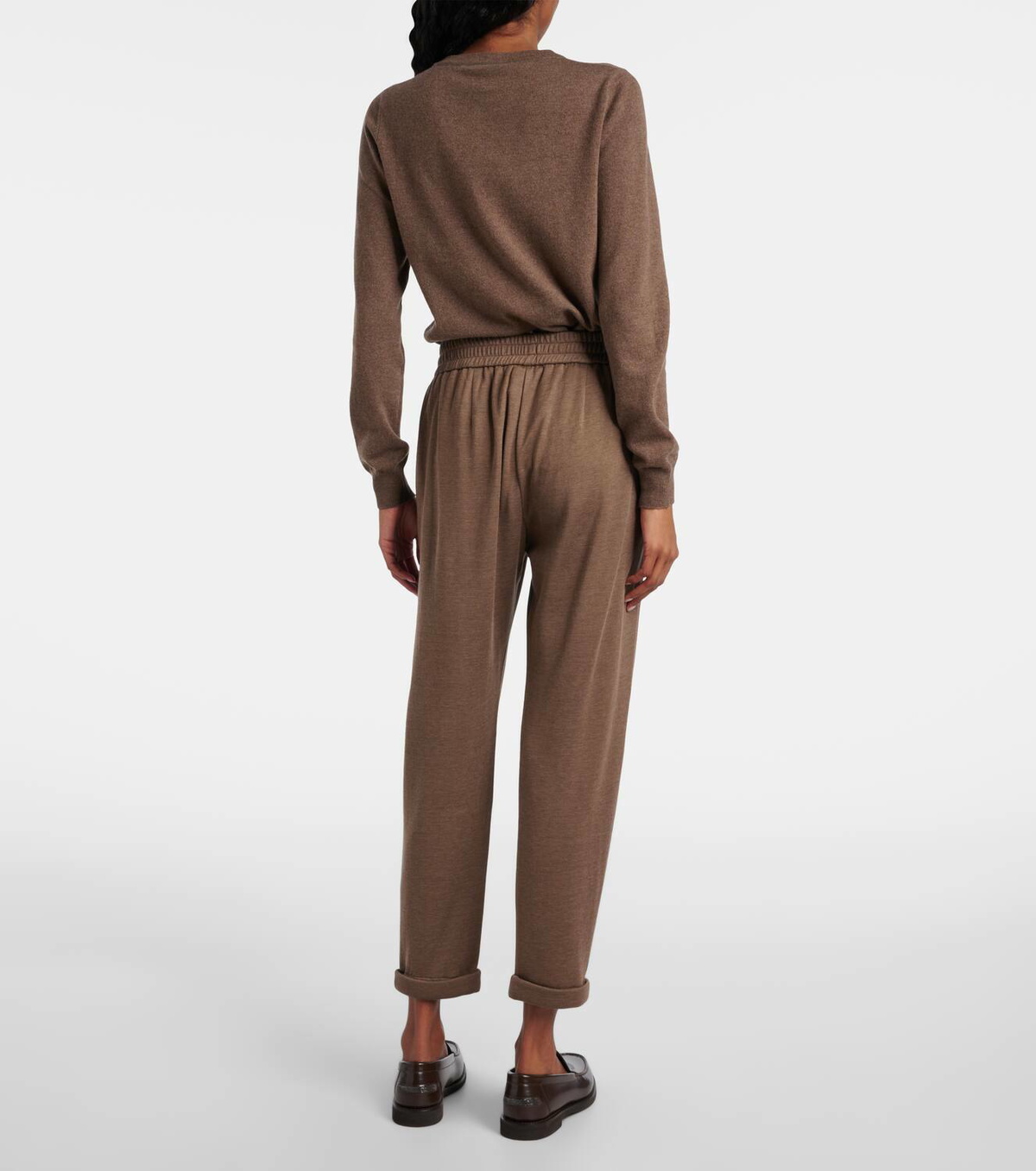 Brunello Cucinelli Embellished cotton-blend sweatpants