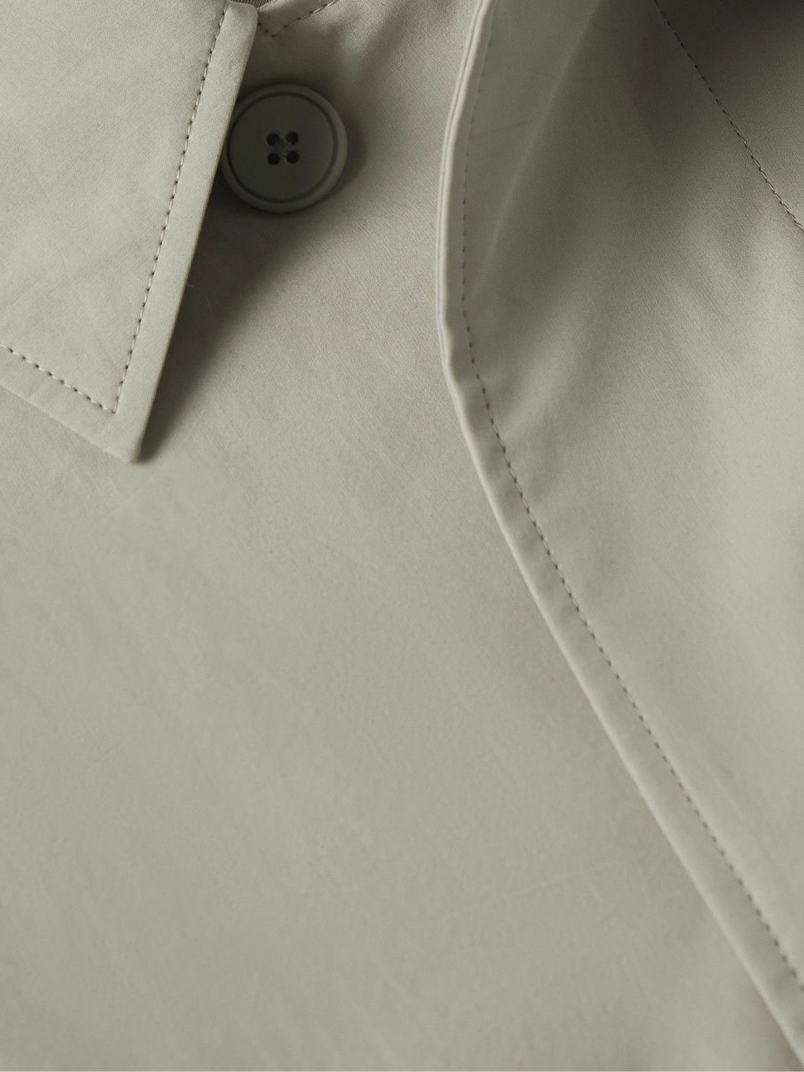 ATON - Balmacaan Cotton-Shell Coat - Gray