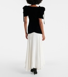 Rodarte Bow-detail silk crêpe and velvet gown