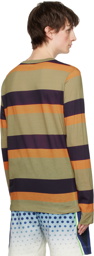 Dries Van Noten Beige Striped Long Sleeve T-Shirt