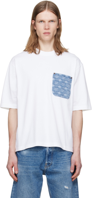 Photo: Dsquared2 White D2 Monogram Loose Fit T-shirt