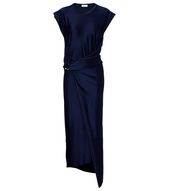 Rabanne Khaki Draped Jersey Midi Dress Paco Rabanne Rabanne Khaki Draped Jersey Midi Dress Paco Rabanne