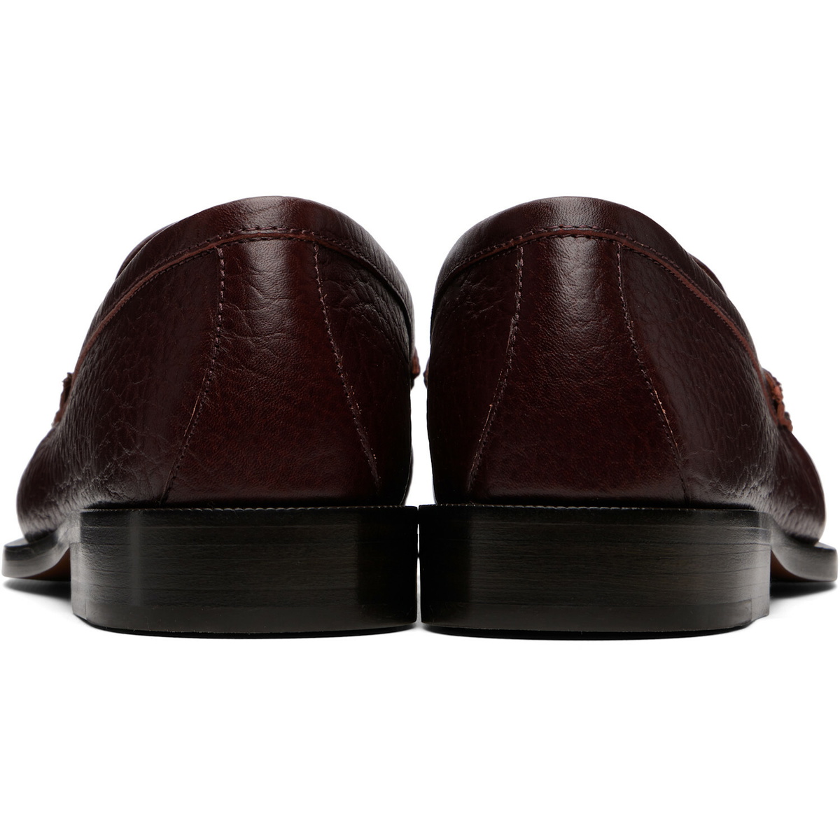 Dries Van Noten Burgundy Leather Loafers