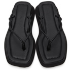 LE17SEPTEMBRE Black Braided Leather Flip-Flops