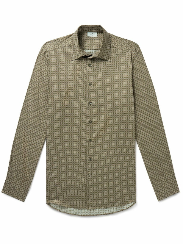 Photo: Etro - Slim-Fit Printed Cotton Shirt - Green