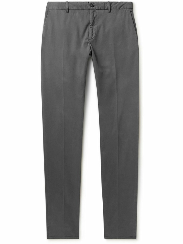 Photo: Incotex - Venezia 1951 Slim-Fit Cotton-Blend Twill Trousers - Gray