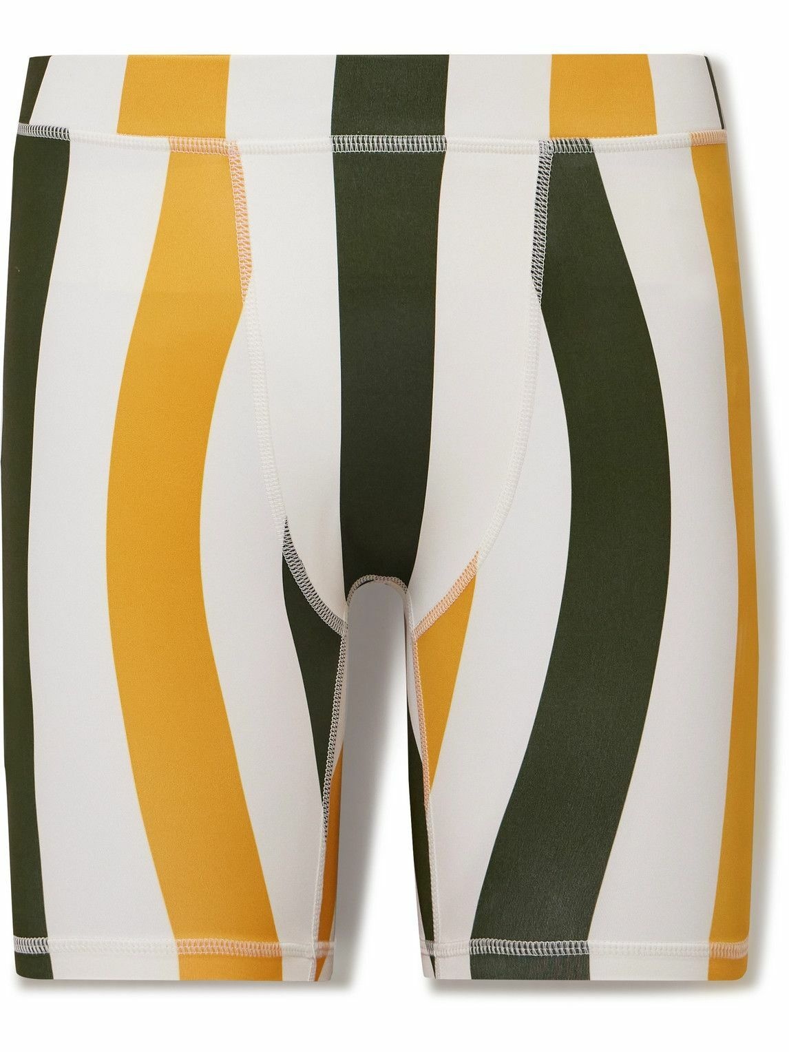 Photo: Y,IWO - Hardwear Striped Logo-Appliquéd Stretch-Jersey Cycling Shorts - White