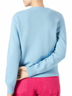 MC2 Saint Barth Woman Crewneck Light Blue Sweater With Compulsive Shopper Jacquard