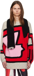 Walter Van Beirendonck Gray Moon Eye Sweater