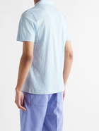 THEORY - Bron Slub Organic Cotton-Jersey Polo Shirt - Blue