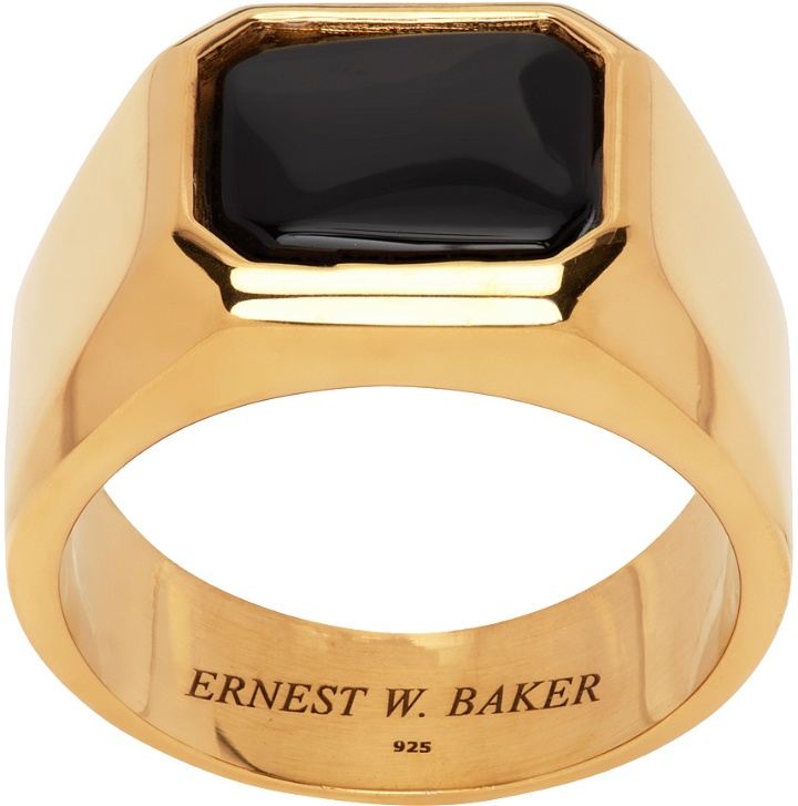 Photo: Ernest W. Baker Gold Onyx Stone Ring