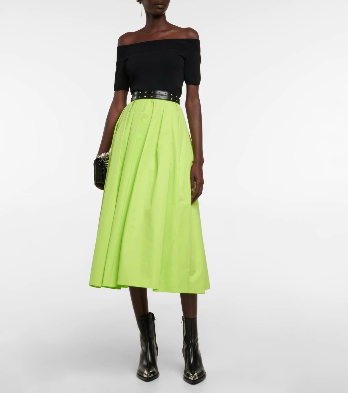 Alexander McQueen Cotton poplin midi skirt Alexander McQueen